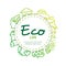 Vector ecological icons circle composition.