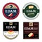 Vector edam cheese labels and cheese icons