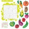Vector education game for children about vegetables. Word search puzzle