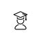 Vector education icon of a bachelor in a cap for online education, universities, schools etc.