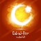 Vector Eid-Al-Fitr text with crescent