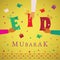 Vector Eid Mubarak gift card or package cover for muslim holidays