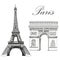 Vector Eiffel Tower and Triumphal Arch