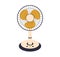 Vector electric fan isolated on background. Household devices for air cooling and conditioning, climate control. Vector