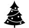 Vector element silhouette single Christmas tree Xmas