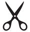 Vector element silhouette single scissors for craft needlework