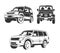 Vector elements for off-road suv car emblems, labels and badges