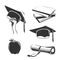 Vector elements for vintage graduation labels, badges and emblems