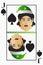 Vector elf simple easy Christmas Jack playing card suit spades on a white background editable detachable