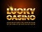 Vector elite emblem Lucky Casino. Gold Alphabet set