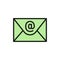 Vector email, internet message flat color icon.