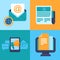 Vector email marketing concepts - flat icons