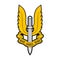 Vector emblem of the Special Air Service SAS . Special Airborne Service. Special Unit of the British Armed Forces