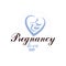 Vector embryo emblem. Pregnancy and mother care theme, new life