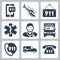 Vector emergency service icons set