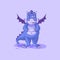 Vector Emoji character cartoon dragon dinosaur sticker emoticon with angry emotion