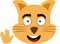 vector emoji head feline hand vulcan salute