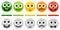 Vector emoji rating system isolated