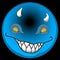 Vector emoji smiley face 2d for happy halloween monster smilling eps devil imp hobgoblin editable digital emoticons