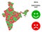 Vector Emotion India Map Composition of Smileys