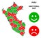 Vector Emotion Peru Map Mosaic of Emojis