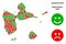 Vector Emotional Guadeloupe Map Composition of Smileys