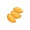 Vector empanadas illustration isolated, food, fried.