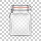 Vector empty Bale Square Glass Jar with Swing Top Lid isolated on transparent background
