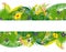 Vector empty banner with tropical floral foliage