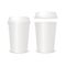 Vector empty coffee paper cup with lid set