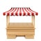 Vector empty market stall with striped awning