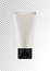 Vector empty white package with black lid for cosmetic products tube for body lotion,cream,scrub. Realistic mockup of