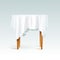 Vector Empty Wood Round Table with Tablecloth