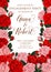 Vector engagement invitation card of roses flowers