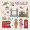 Vector England Doodle Art for Travel and Tourism