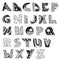 Vector English alphabet doodle type