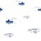 Vector EPS 10 seamless pattern Fisherman in a Boat on white background