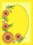 Vector Eps 10 Yellow Oval Copy Space with Gingham