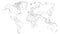 Vector EPS political world map outline on white background