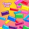 Vector eps10 falling candy bright mockup template
