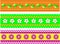 Vector EPS10 Three Flower Borders with Dots, Gingh