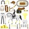 Vector equipment for riding, equestrian