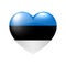 Vector Estonia Flag Heart icon. Estonian glossy emblem. Country love symbol. Isolated illustration