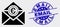 Vector Euro Mail Icon and Scratched Email Seal