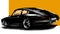 Vector European classic sports car silhouettes, outlines, contours. Your Logo