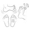 Vector - Examination of the foot. Vector illustration.