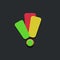 Vector exclamation mark icon on black