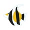 Vector exotic black and yellow fish. ocean fish illustration for children