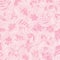 Vector Exotic Pink Dawn Florals Seamless Pattern