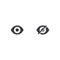 Vector eye icon isolated. Pictogram number of views. Eye sign shape. Hide symbol. Element for design app, chat, messenger or